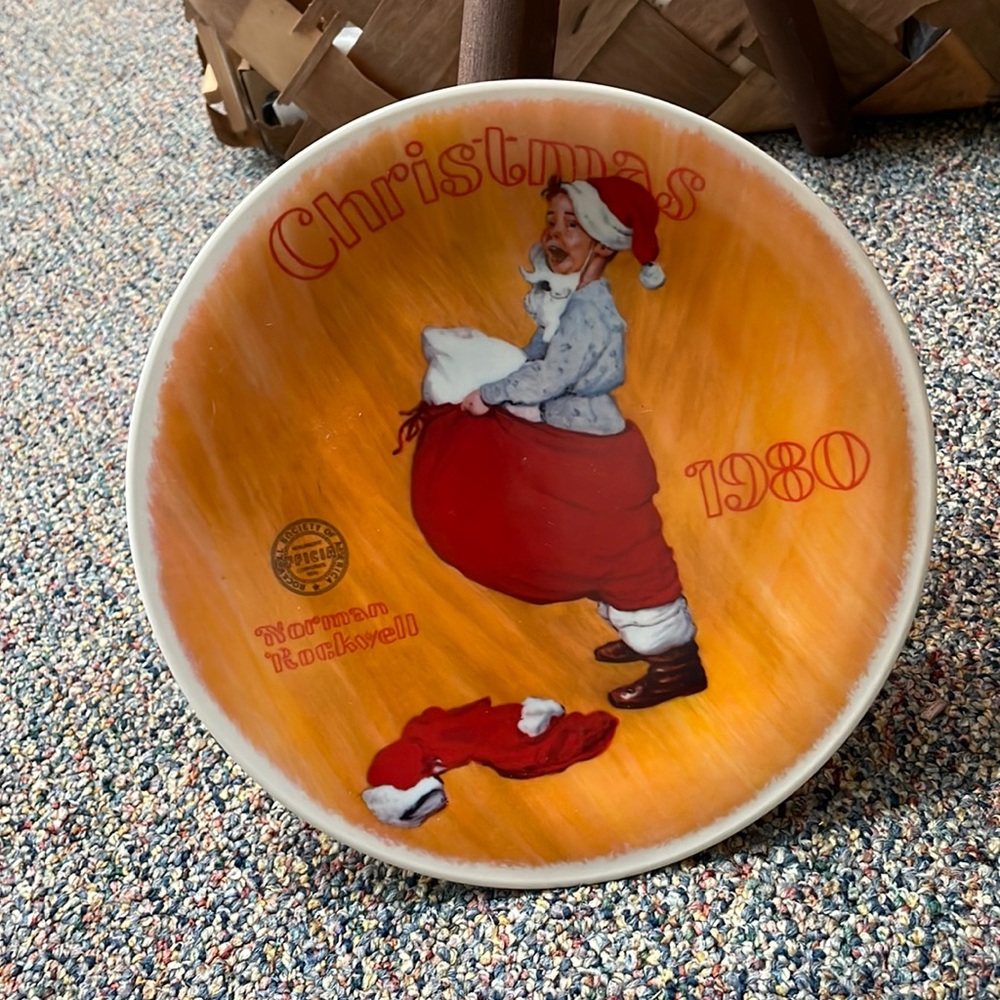 Normal Rockwell Society 1980 7” Christmas plate